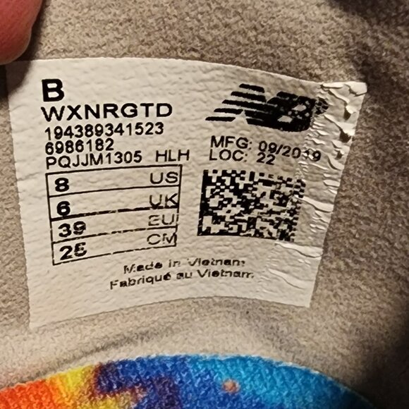 ew Balance Womens Nergize WXNRGTD Gray Running Shoes Sneakers Tie Dye - Size 8 - Picture 4 of 6